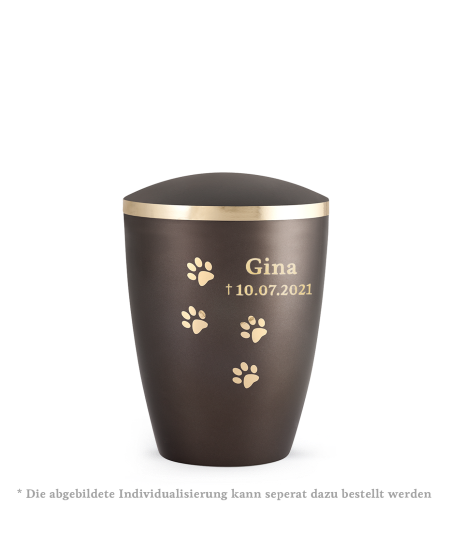 Edition Elegance, perlmutt chocolat, Pfotenmotiv gold glänzend