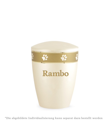 Edition Elegance, perlmutt champagner, umlaufendes Pfotenband gold