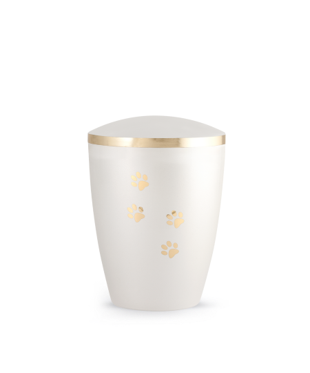 Edition Elegance, perlmutt weiss, Pfotenmotiv gold glänzend