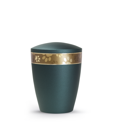 Edition Patas de oro, velvet petrol, umlaufendes, goldenes Pfotenmotiv