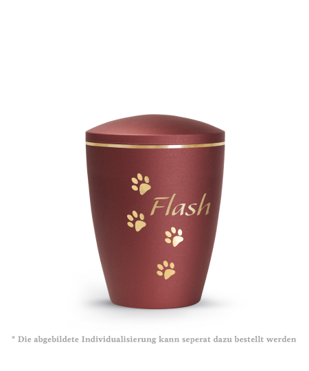 Edition Patas de oro, velvet rubin, Pfotenmotiv, gold gebürstet