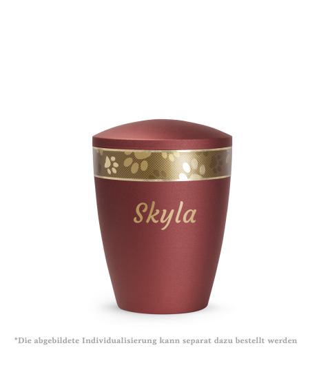 Edition Patas de oro, velvet rubin, umlaufendes, goldenes Pfotenmotiv