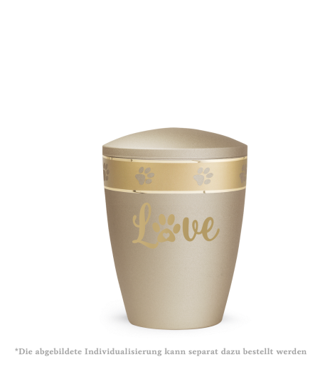 Edition Patas de oro, velvet champagner, umlaufendes, goldenes Pfotenmotiv