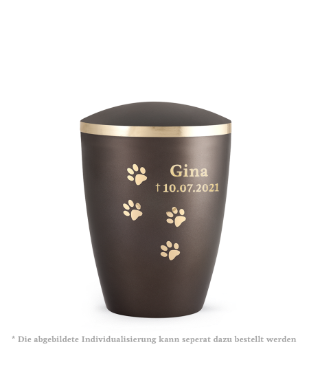 Edition Elegance, perlmutt chocolat, Pfotenmotiv gold glänzend