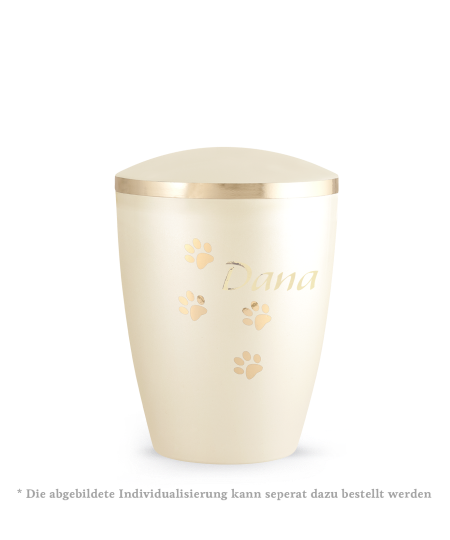 Edition Elegance, perlmutt champagner, Pfotenmotiv gold glänzend