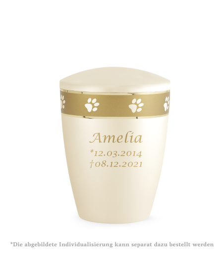 Edition Elegance, perlmutt champagner, umlaufendes Pfotenband gold