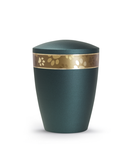 Edition Patas de oro, velvet petrol, umlaufendes, goldenes Pfotenmotiv