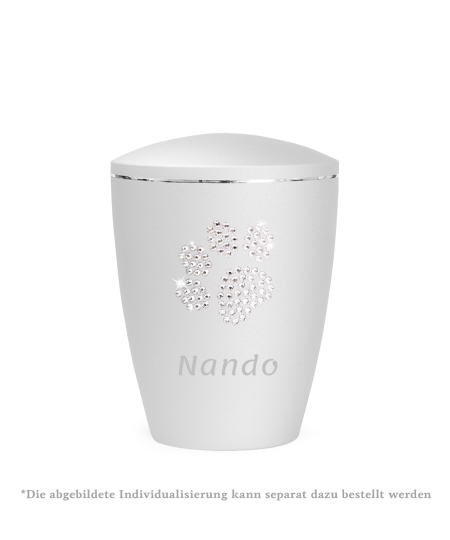 Edition Elegance, velvet weiss, Kristall-Pfote