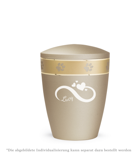 Edition Patas de oro, velvet champagner, umlaufendes, goldenes Pfotenmotiv