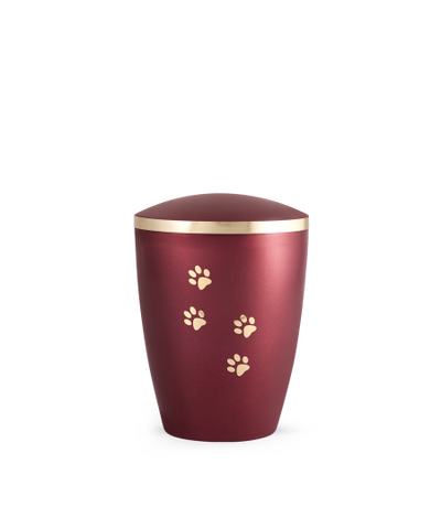 Edition Elegance, perlmutt weinrot, Pfotenmotiv gold glänzend
