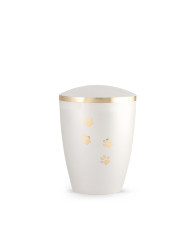 Edition Elegance, perlmutt weiss, Pfotenmotiv gold glänzend