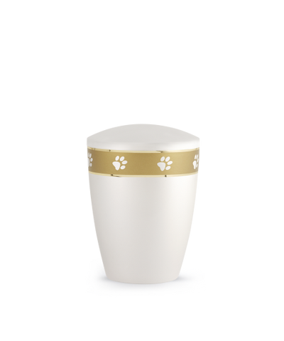 Edition Elegance, perlmutt weiss, umlaufendes Pfotenband gold