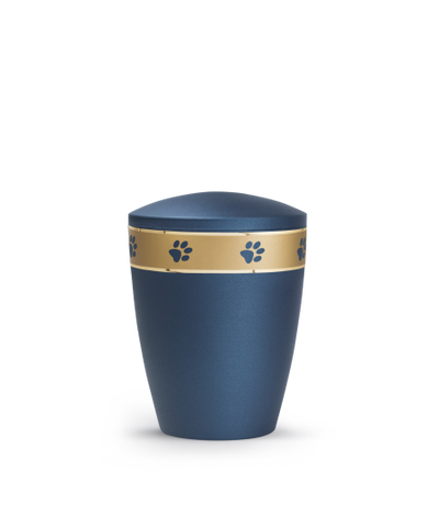 Edition Patas de oro, velvet navy, umlaufendes, goldenes Pfotenmotiv
