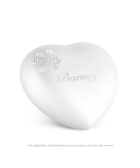 Edition Herz, velvet weiss, Kristall-Pfote
