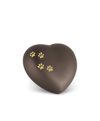 Edition Herz, velvet siena, Sparkling Star Pfötchen gold