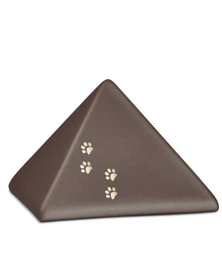 Edition Pyramide, velvet siena, vier Pfötchen gold glänzend