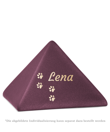 Edition Pyramide, velvet berry, vier Pfötchen gold glänzend