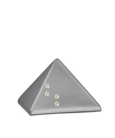 Edition Pyramide, velvet steingrau, vier Pfötchen gold glänzend