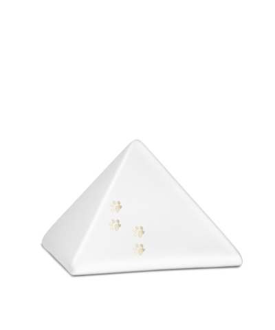Edition Pyramide, velvet weiss, vier Pfötchen gold glänzend
