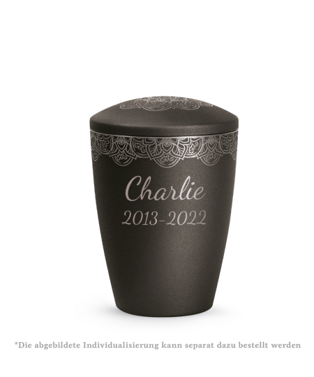 Edition Mandala, velvet schwarz, Mandalamotiv umlaufend und Deckelmotiv