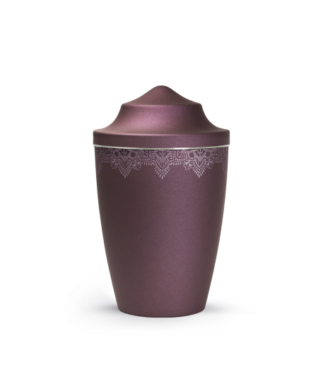 Edition Mandala, velvet berry, Mandalamotiv umlaufend, Silberband gebürstet