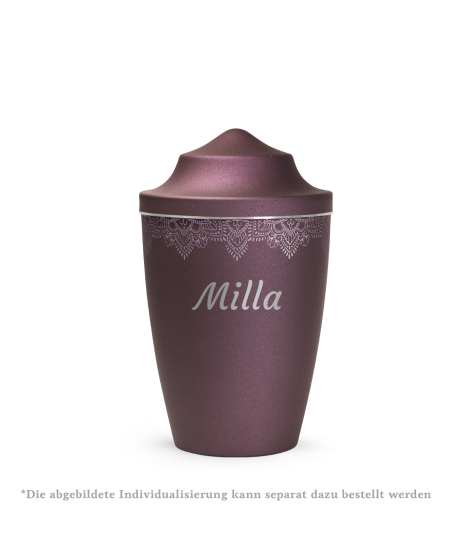 Edition Mandala, velvet berry, Mandalamotiv umlaufend, Silberband gebürstet