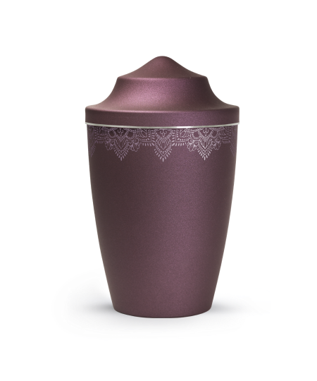 Edition Mandala, velvet berry, Mandalamotiv umlaufend, Silberband gebürstet