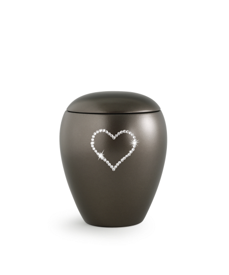 Edition Crystal, perlmutt chocolat, Herz aus Kristallen