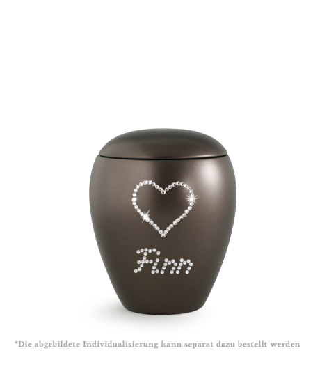 Edition Crystal, perlmutt chocolat, Herz aus Kristallen