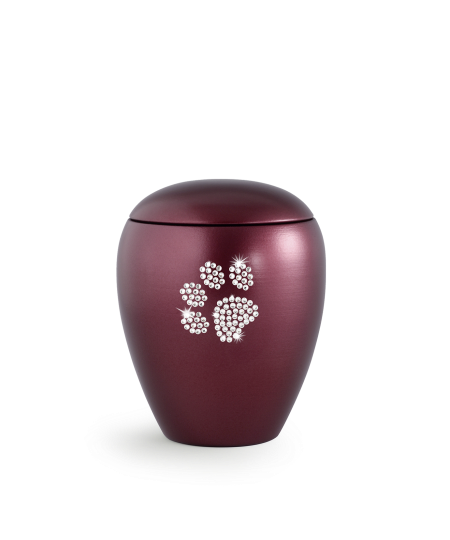 Edition crystal, perlmutt weinrot, Pfote aus Kristallen