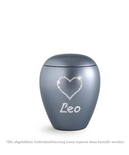 Edition Crystal, perlmutt stahlgrau, Herz aus Kristallen