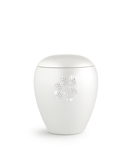 Edition Crystal, perlmutt weiss, Pfote aus Kristallen