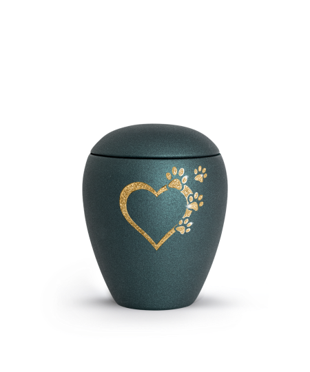 Edition Verona, velvet petrol, Sparkling Star Herz mit Pfoten in gold