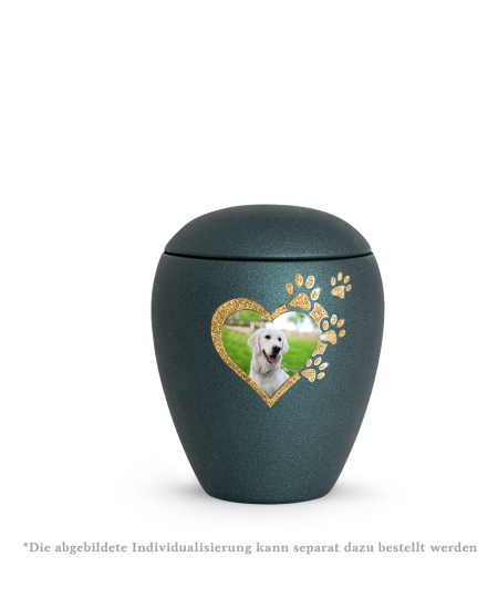 Edition Verona, velvet petrol, Sparkling Star Herz mit Pfoten in gold