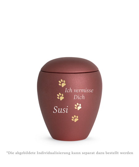 Edition Verona, velvet rubin, vier PFoten gold gebürstet