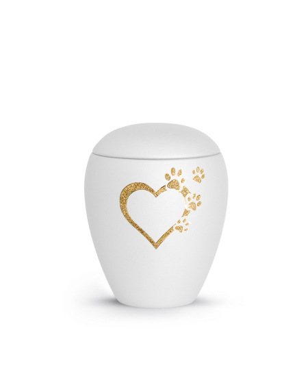 Edition Verona, velvet weiss, Sparkling Star Herz mit Pfoten in gold