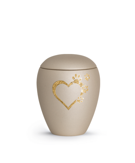 Edition Verona, velvet champagner, Sparkling Star Herz mit Pfoten in gold