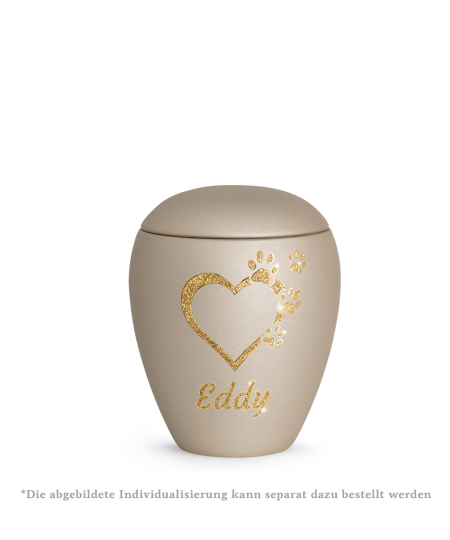 Edition Verona, velvet champagner, Sparkling Star Herz mit Pfoten in gold