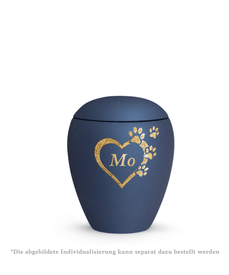 Edition Verona, velvet navy, Sparkling Star Herz mit Pfoten in gold