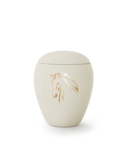 Edition Spirit, Samtton creme, goldenes Perdemotiv