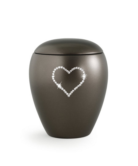 Edition Crystal, perlmutt chocolat, Herz aus Kristallen