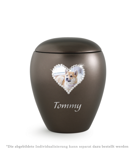 Edition Crystal, perlmutt chocolat, Herz aus Kristallen