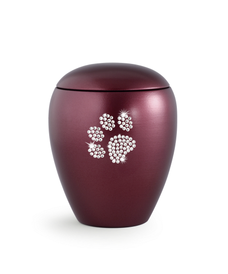 Edition crystal, perlmutt weinrot, Pfote aus Kristallen