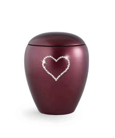 Edition Crystal, perlmutt weinrot, Herz aus Kristallen