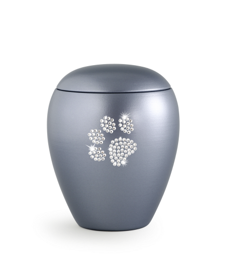 Edition Crystal, perlmutt, stahlgrau, Pfote aus Kristallen