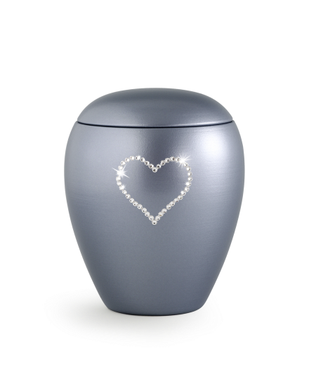 Edition Crystal, perlmutt stahlgrau, Herz aus Kristallen