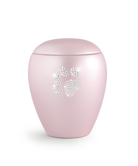 Edition Crystal, perlmutt rosé, Pfote aus Kristallen