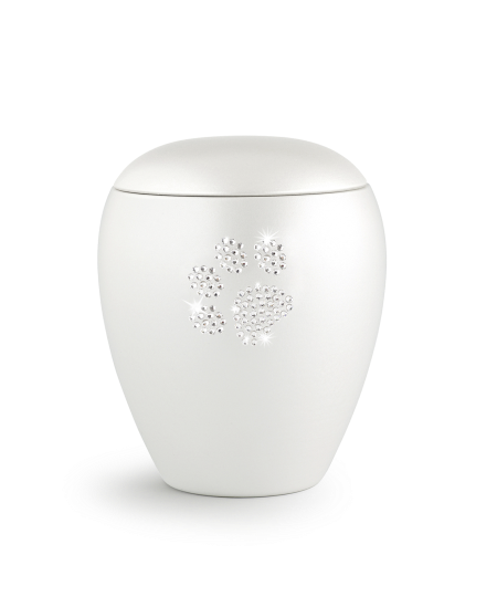 Edition Crystal, perlmutt weiss, Pfote aus Kristallen