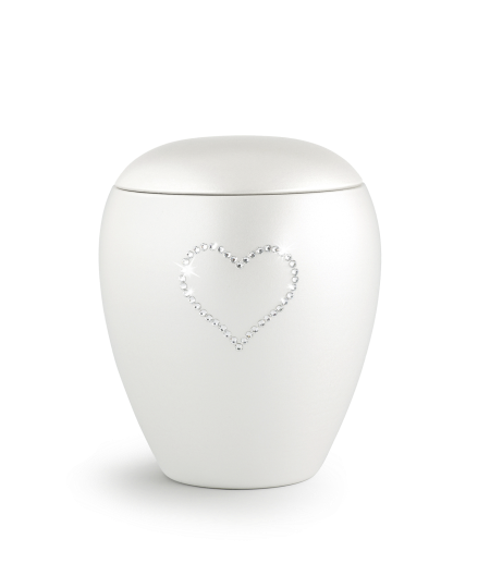 Edition Crystal, perlmutt weiss, Herz aus Kristallen