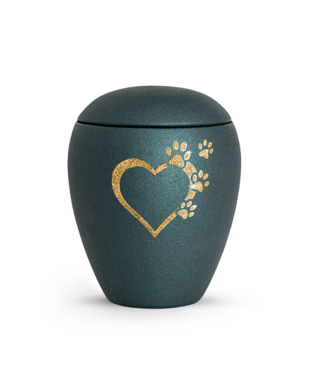 Edition Verona, velvet petrol, Sparkling Star Herz mit Pfoten in gold